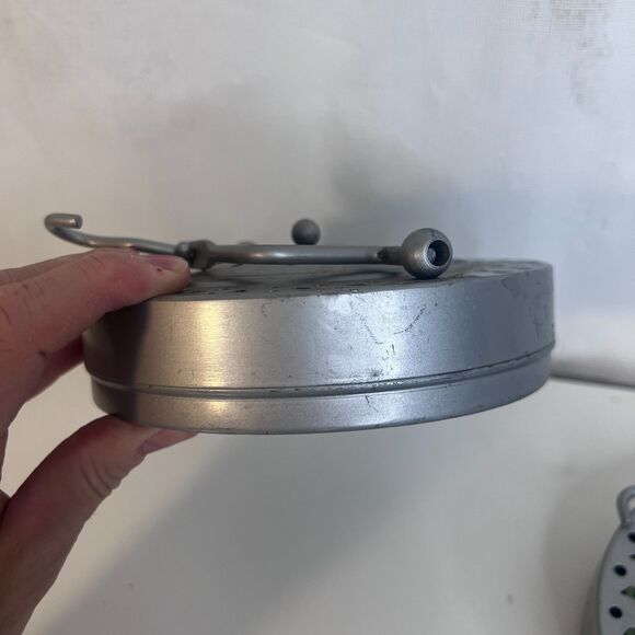 Collapsible Hanging Candle Lanterns Set of 2 Green & Blue Metal Case Tea Lights - Picture 4 of 8